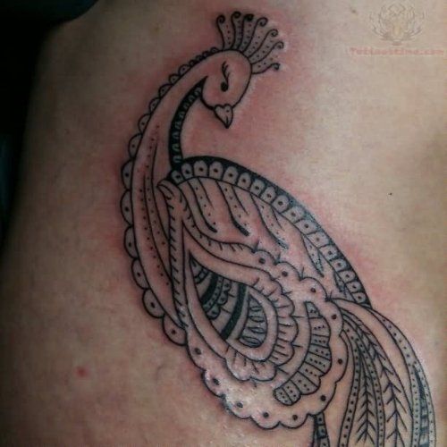 Peacock Paisley Pattern Tattoo